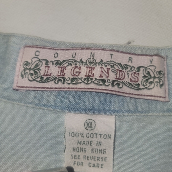 Country legends XL sleeveless top. Faded denim with embroidery - Picture 9 of 9